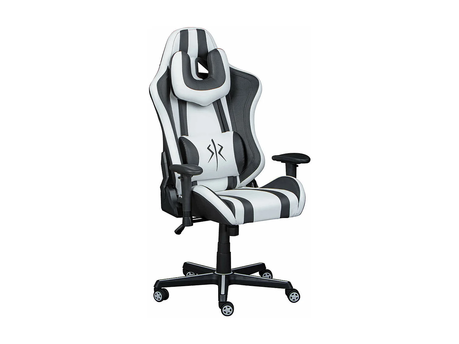 PLAYER - Fauteuil Gaming Simili Blanc et Noir