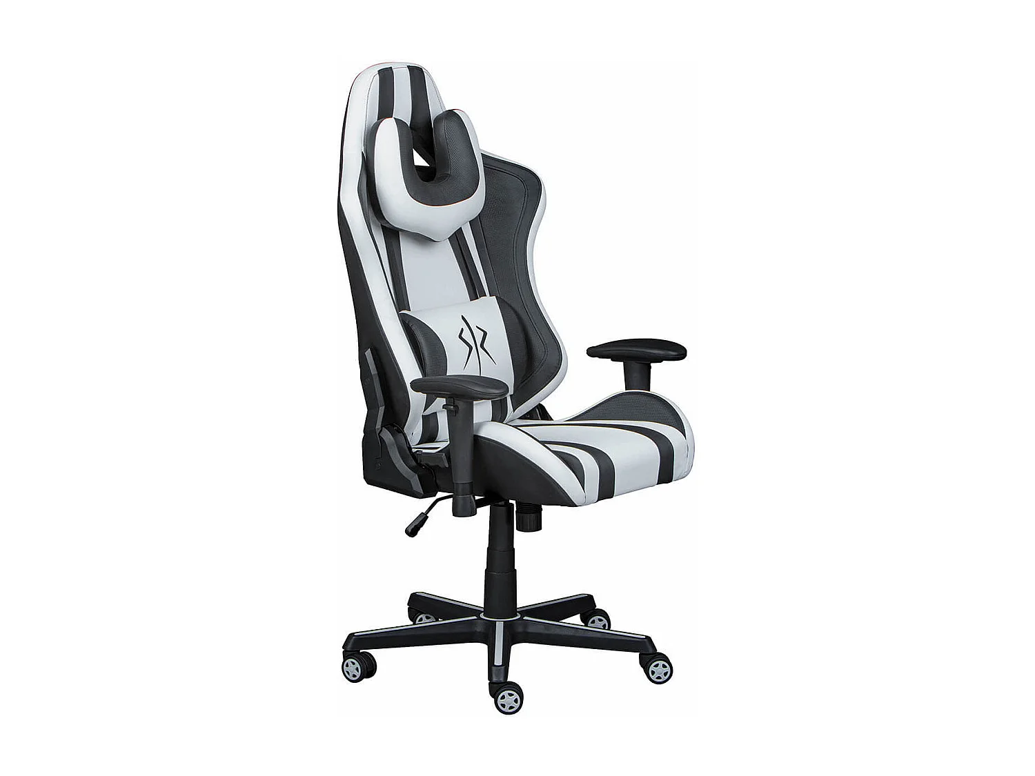 PLAYER - Fauteuil Gaming Simili Blanc et Noir