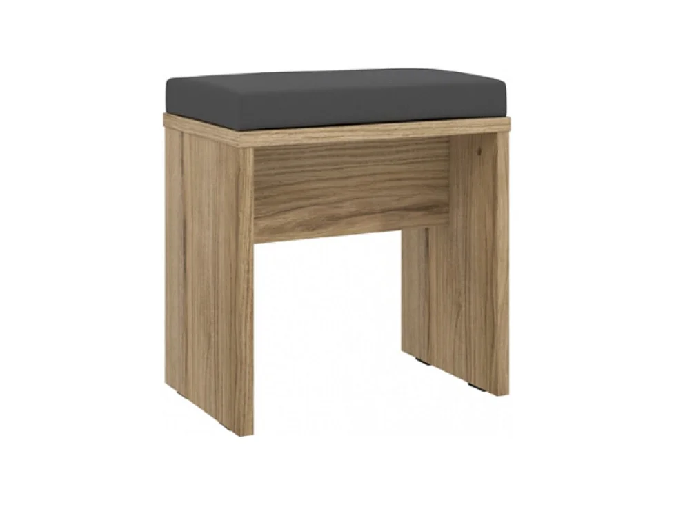 Banc décor bois clair rembourrage tissu gris – ANASTASIA