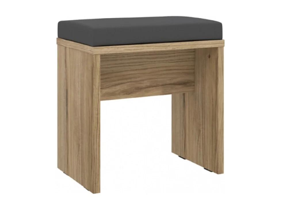 Banc décor bois clair rembourrage tissu gris – ANASTASIA