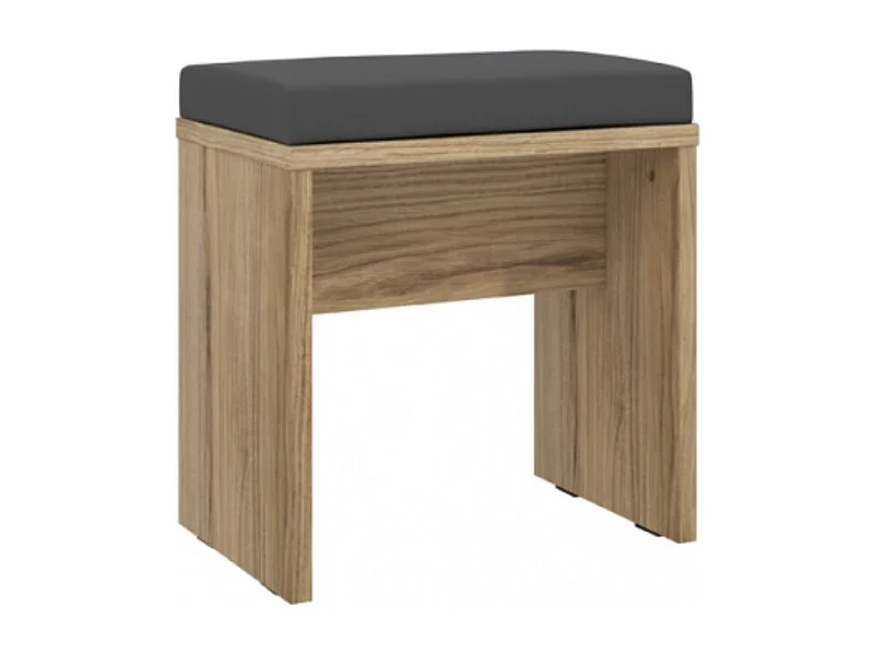 Banc décor bois clair rembourrage tissu gris – ANASTASIA