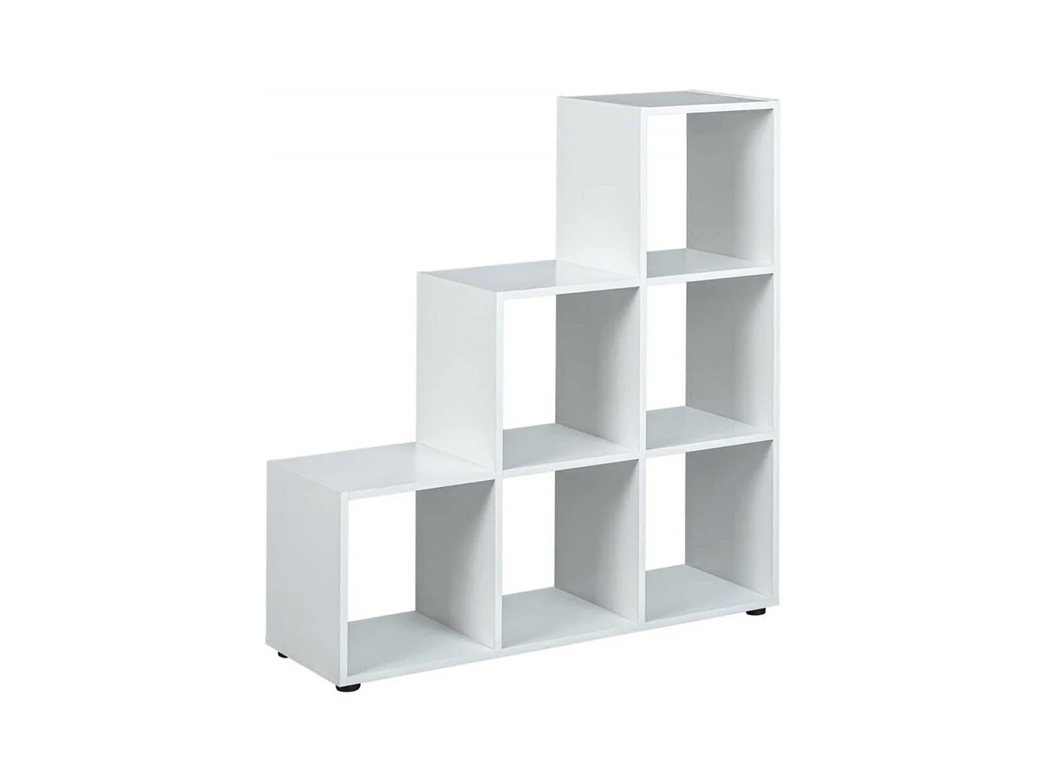 TEO - Etagère Escalier 6 Compartiments Coloris Blanc