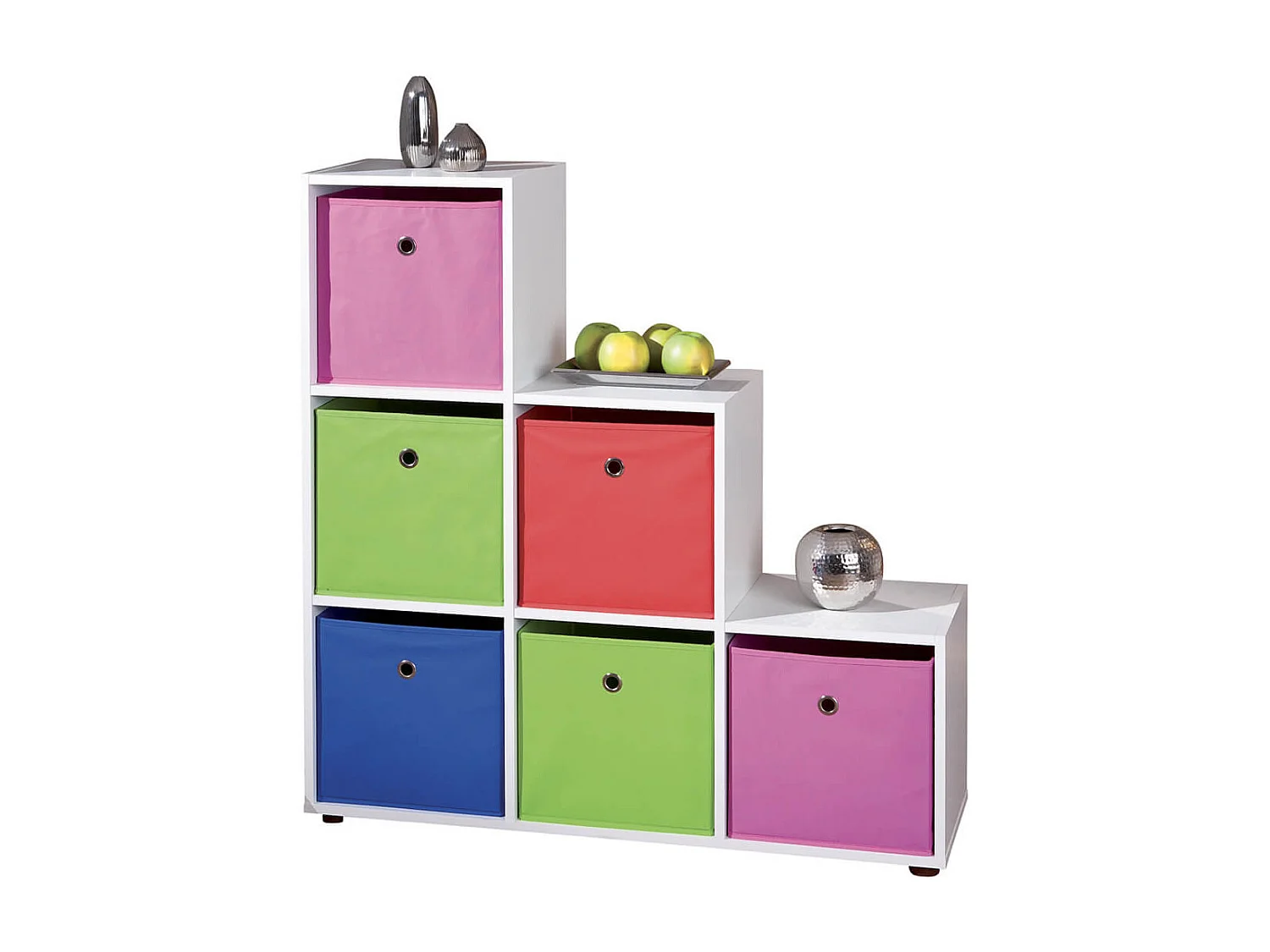 TEO - Etagère Escalier 6 Compartiments Coloris Blanc