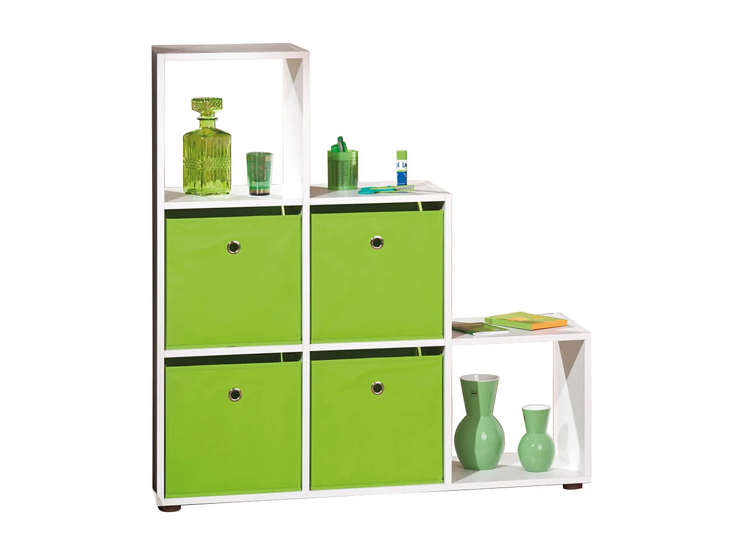 TEO - Etagère Escalier 6 Compartiments Coloris Blanc