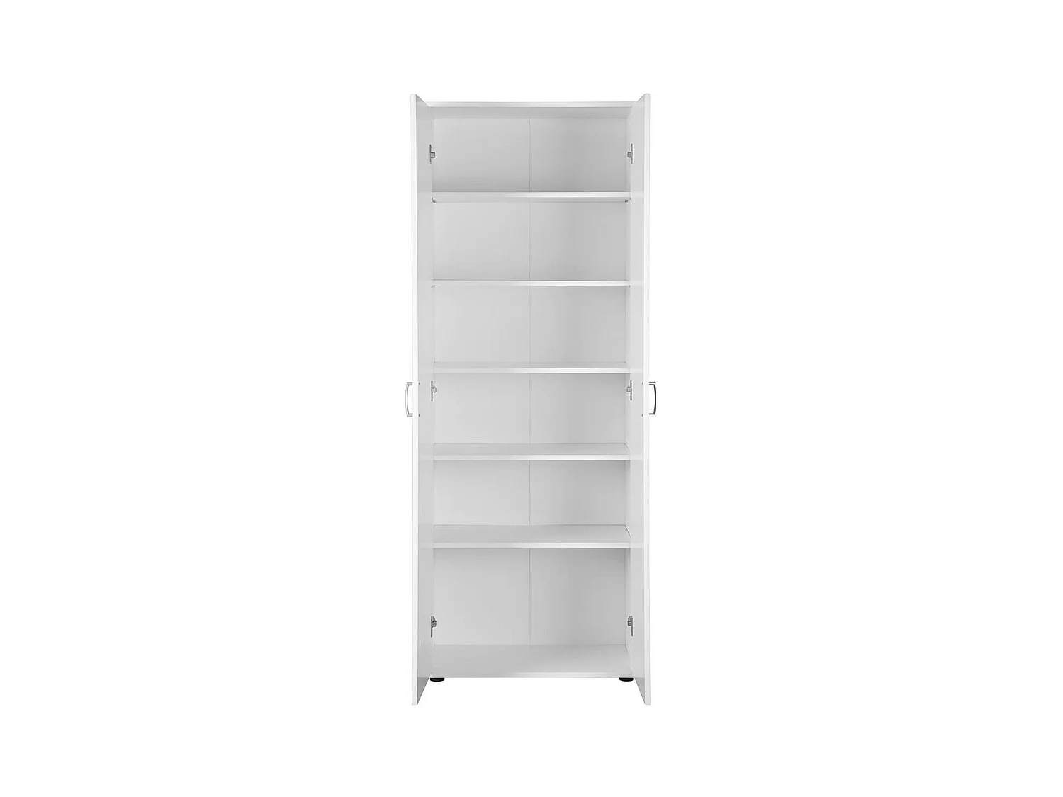 TEO - Armoire 2 Portes 6 Compartiments Coloris Blanc