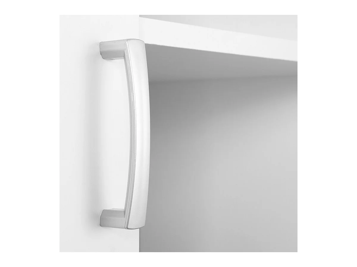 TEO - Armoire 2 Portes 6 Compartiments Coloris Blanc