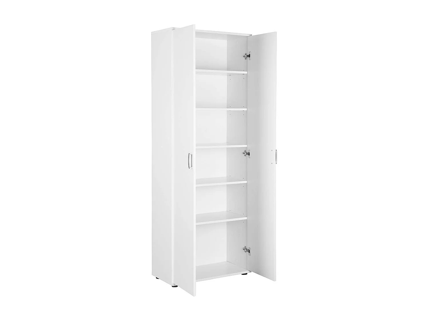 TEO - Armoire 2 Portes 6 Compartiments Coloris Blanc