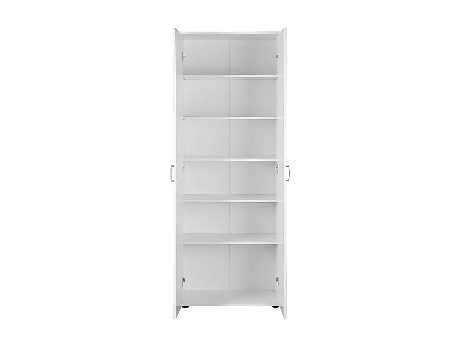 TEO - Armoire 2 Portes 6 Compartiments Coloris Blanc