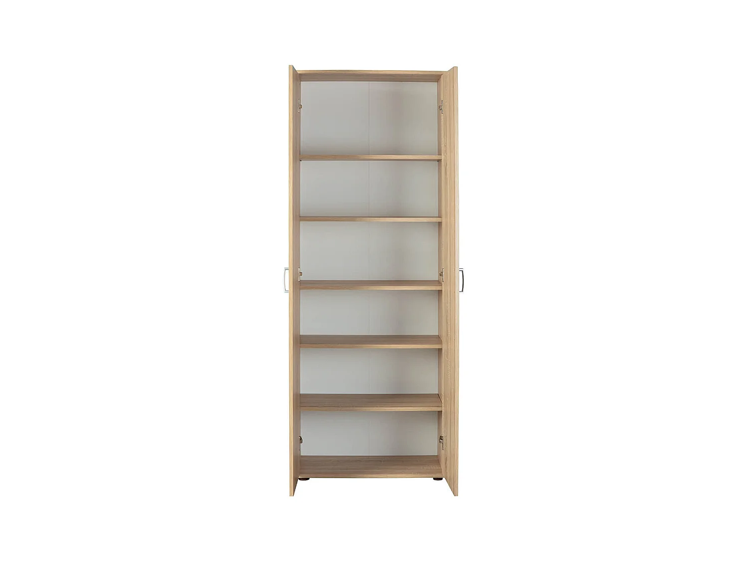 LIST - Armoire 2 Portes 6 Compartiments Aspect Bois