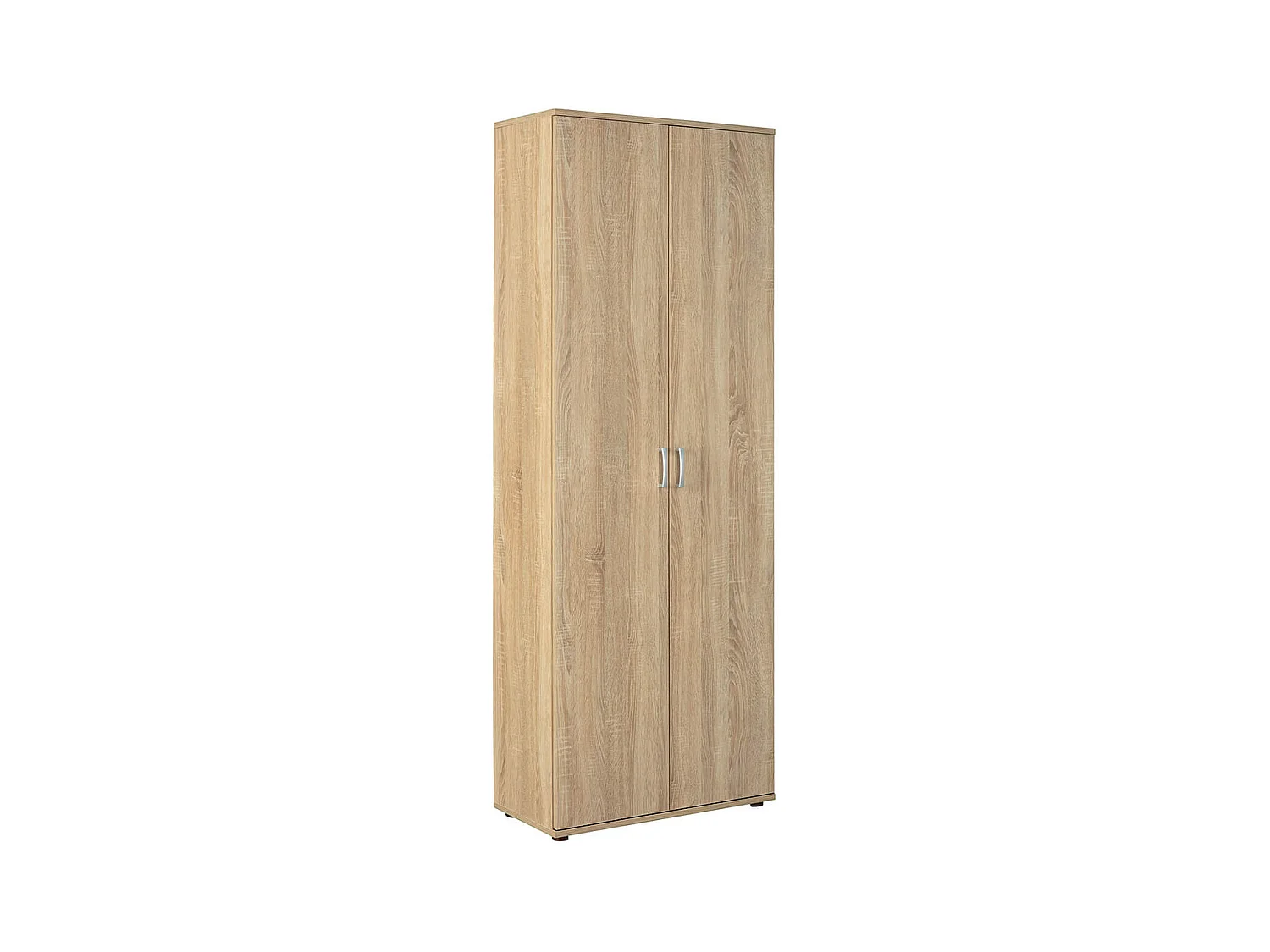 LIST - Armoire 2 Portes 6 Compartiments Aspect Bois