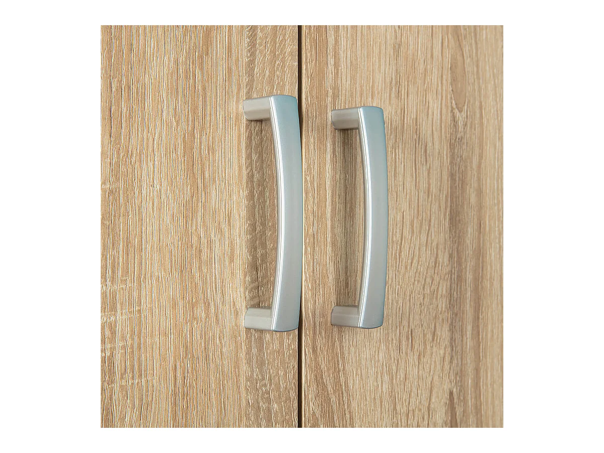 LIST - Armoire 2 Portes 6 Compartiments Aspect Bois