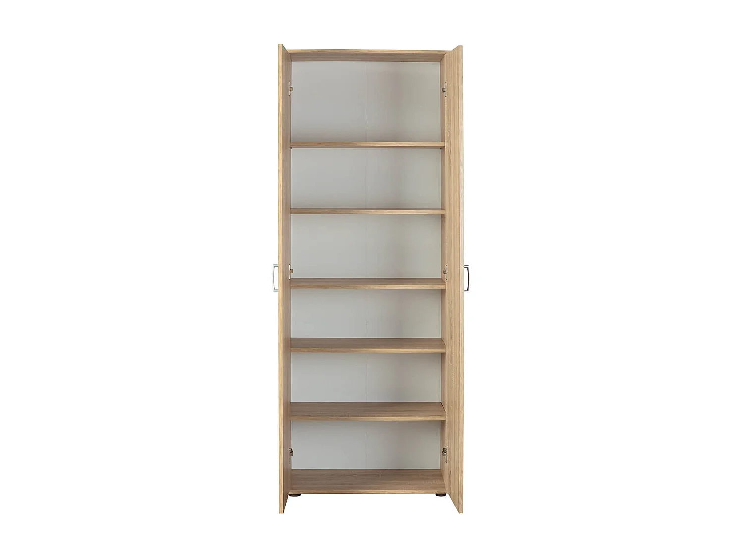 LIST - Armoire 2 Portes 6 Compartiments Aspect Bois