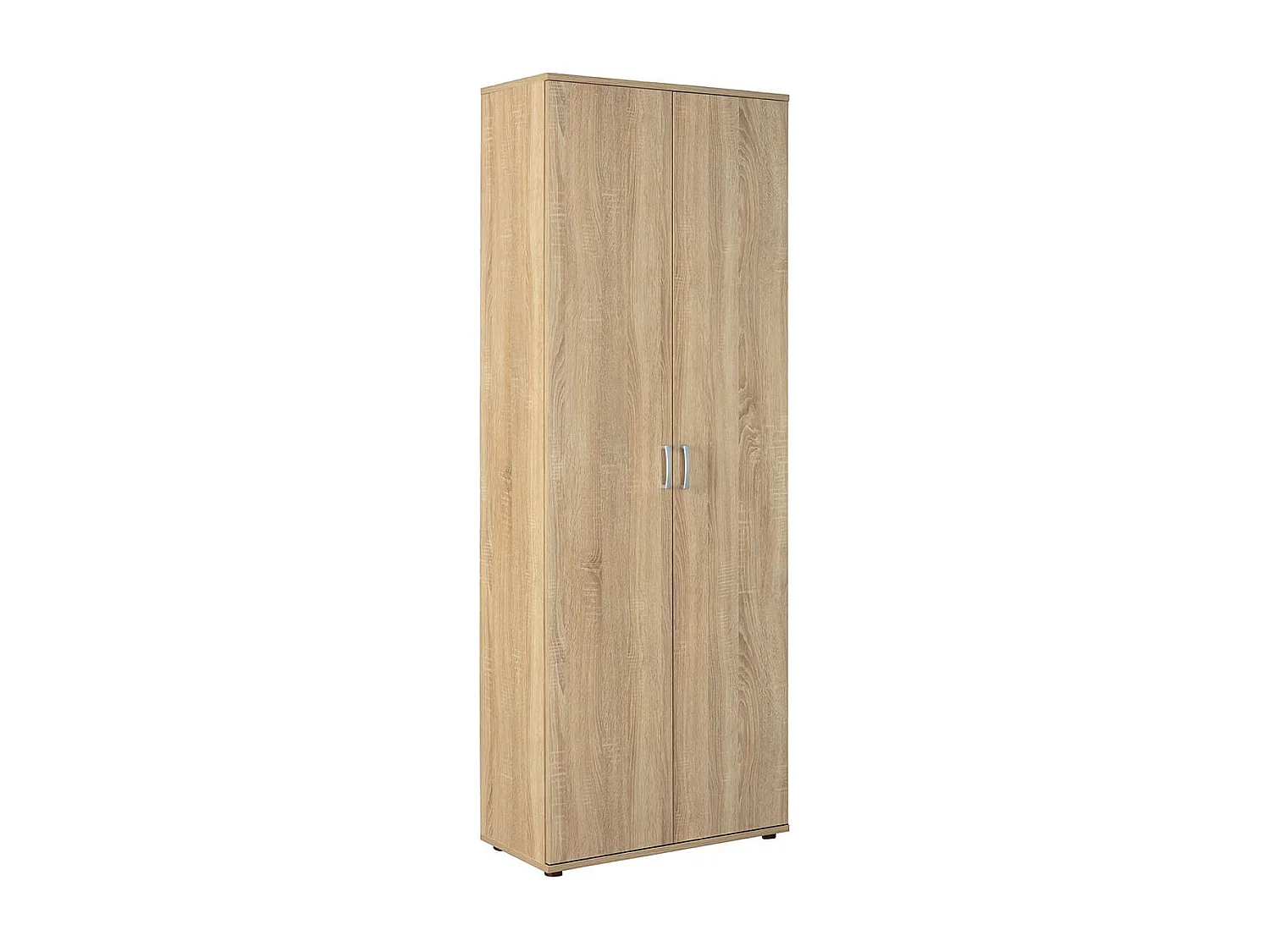 LIST - Armoire 2 Portes 6 Compartiments Aspect Bois