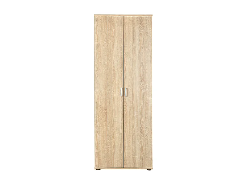 LIST - Armoire 2 Portes 6 Compartiments Aspect Bois