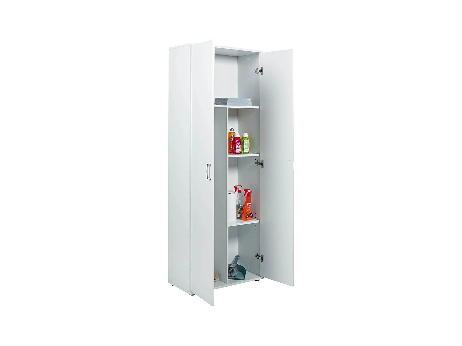 TEO - Armoire Multiusage 2 Portes Coloris Blanc