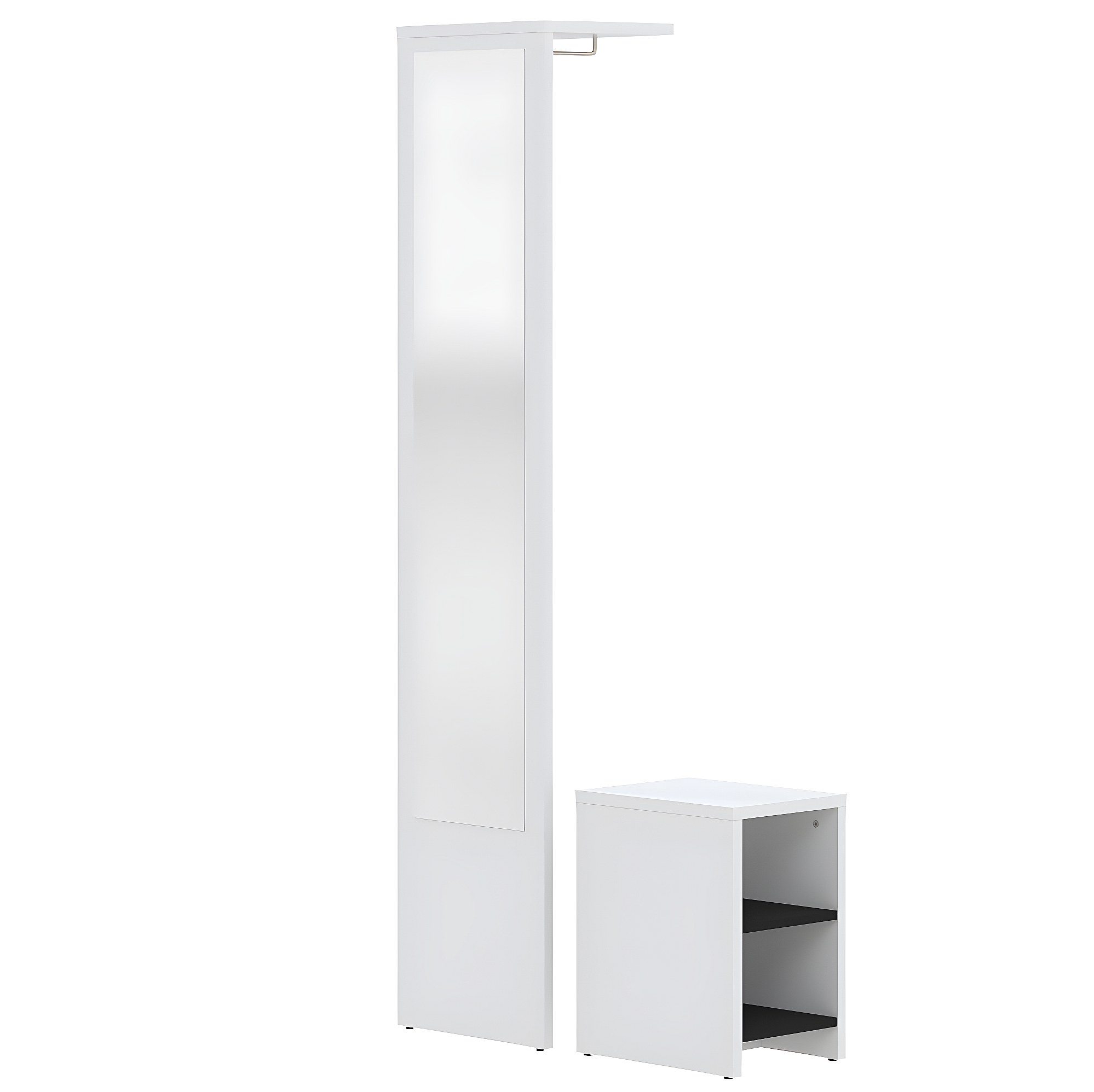 Meuble Sous Pente 6 Portes 2 Niches ADEZIO - Blanc, 278,8 Cm, Rangement Optimisé Pour Combles