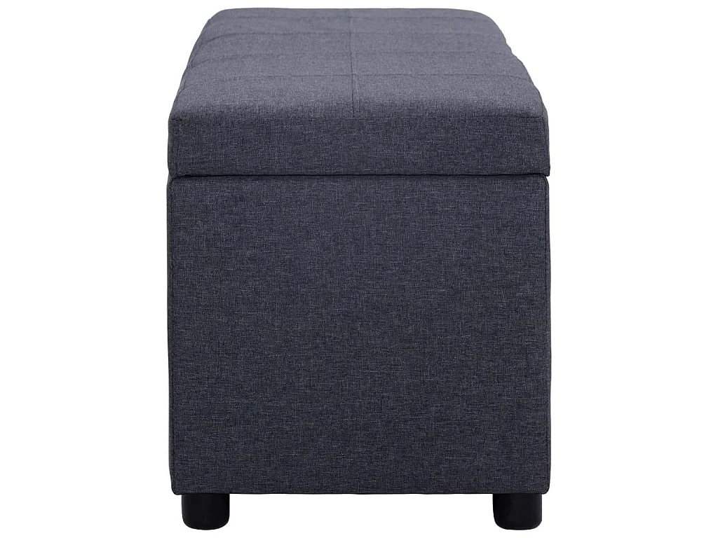 Banquette pouf tabouret meuble banc avec compartiment de rangement 116 cm gris foncé polyester 3002126