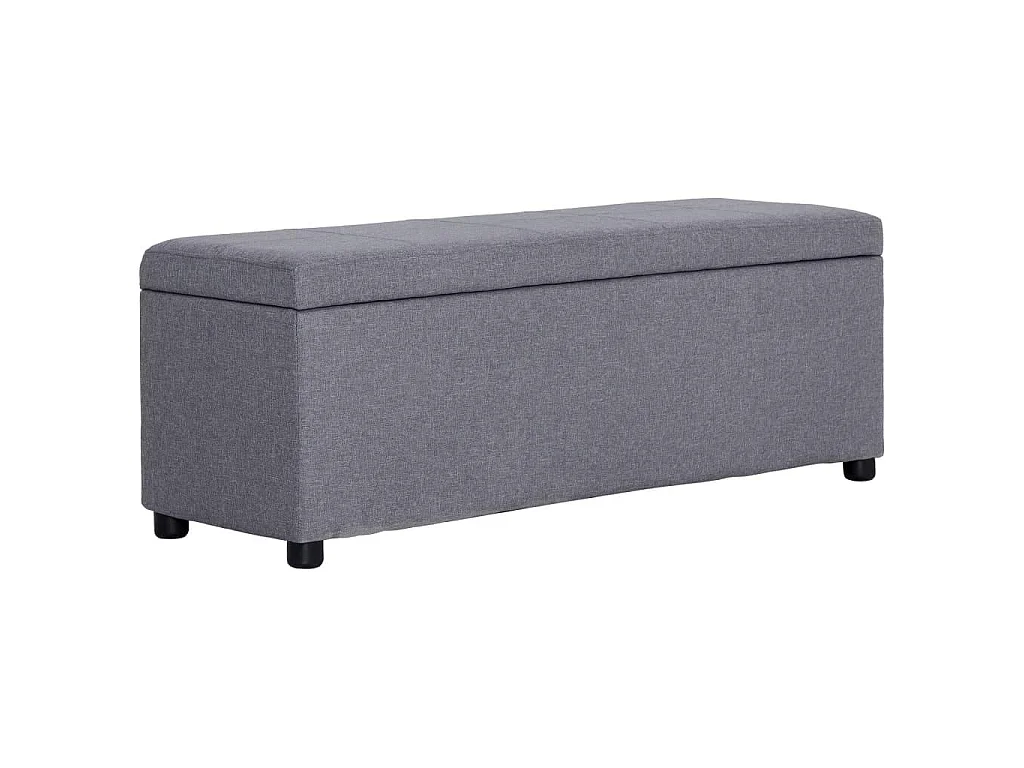 Banquette pouf tabouret meuble banc avec compartiment de rangement 116 cm gris clair polyester 3002051