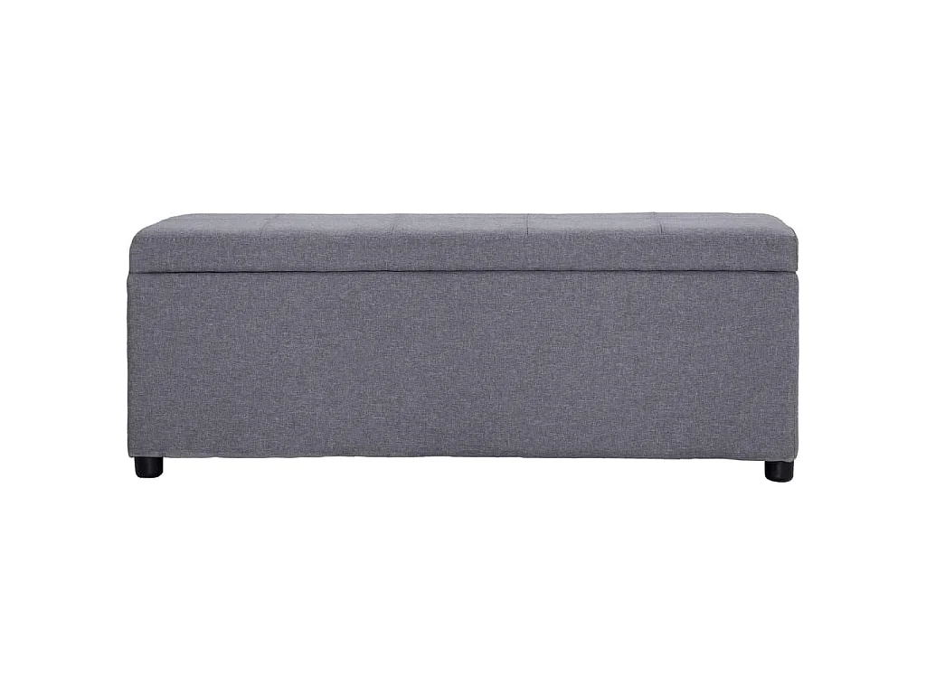 Banquette pouf tabouret meuble banc avec compartiment de rangement 116 cm gris clair polyester 3002051