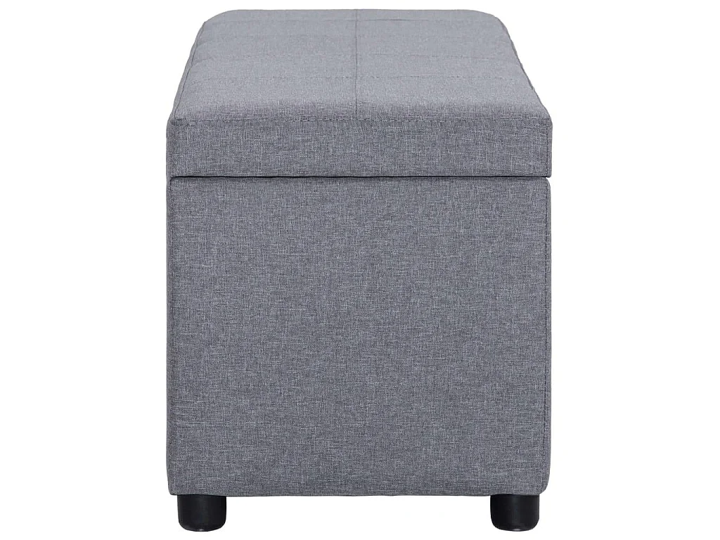 Banquette pouf tabouret meuble banc avec compartiment de rangement 116 cm gris clair polyester 3002051
