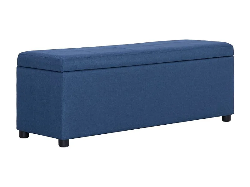 Banco puf taburete mueble banco con compartimento de almacenaje 116 cm azul poliéster 3002070