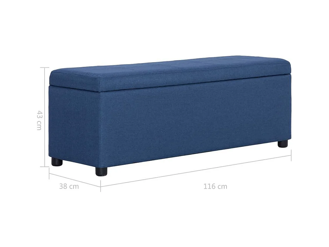 Banquette pouf tabouret meuble bleue 116 x 38 x 43 cm 3002070