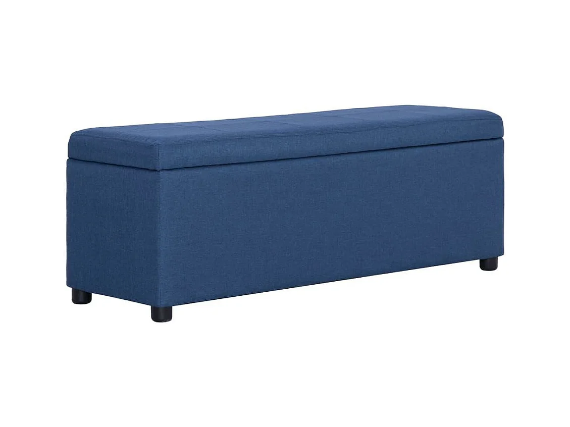 Banco puf taburete mueble banco con compartimento de almacenaje 116 cm azul poliéster 3002070