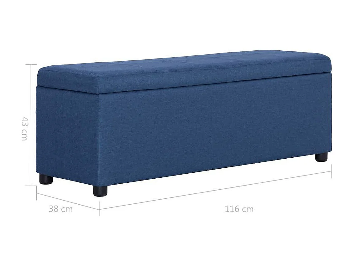 Banco pufe banco móvel banco com compartimento de arrumação 116 cm azul poliéster 3002070