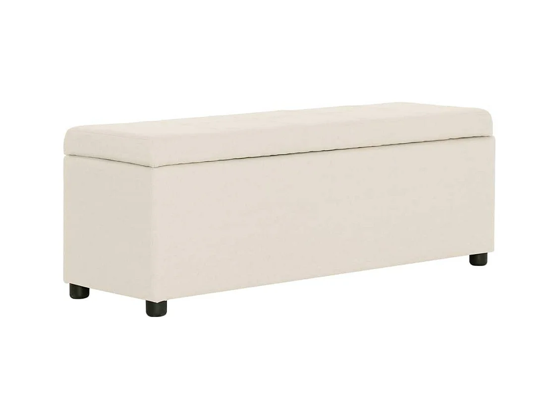 Panca pouf sgabello panca arredo con vano portaoggetti 116 cm crema poliestere 3002063