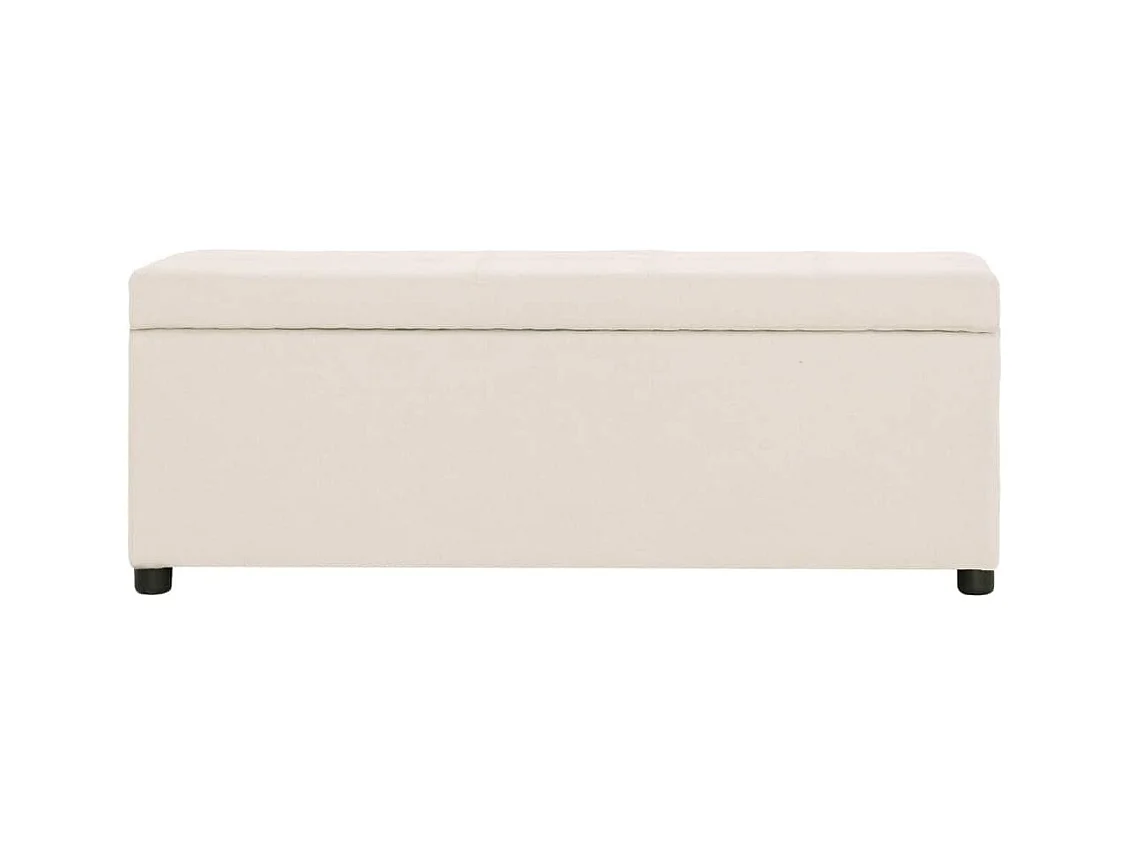Panca pouf sgabello panca arredo con vano portaoggetti 116 cm crema poliestere 3002063