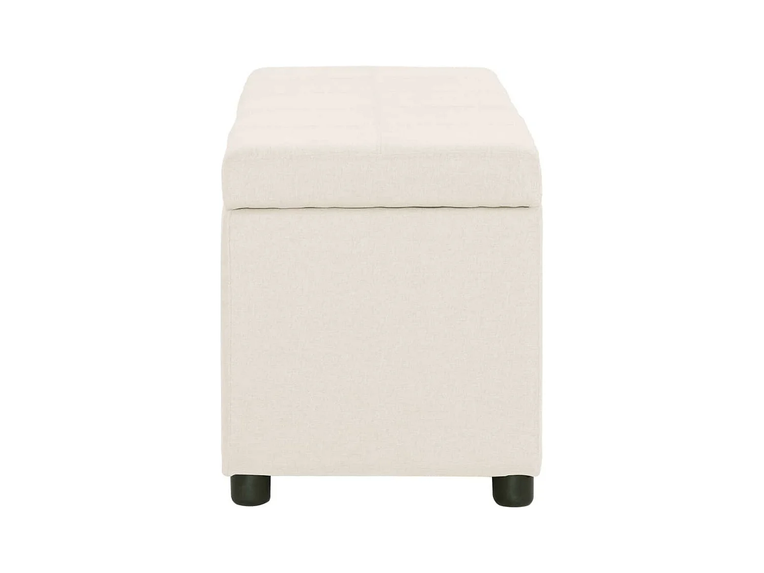 Panca pouf sgabello panca arredo con vano portaoggetti 116 cm crema poliestere 3002063