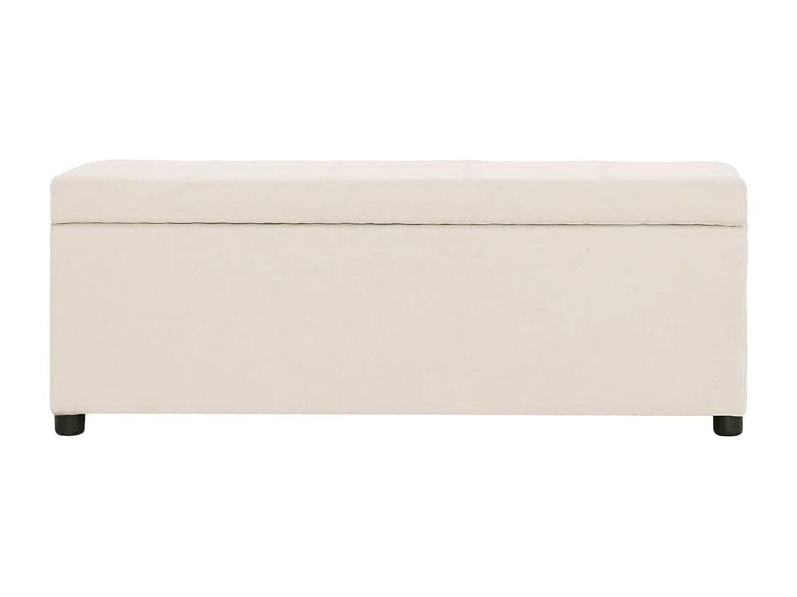 Panca pouf sgabello panca arredo con vano portaoggetti 116 cm crema poliestere 3002063