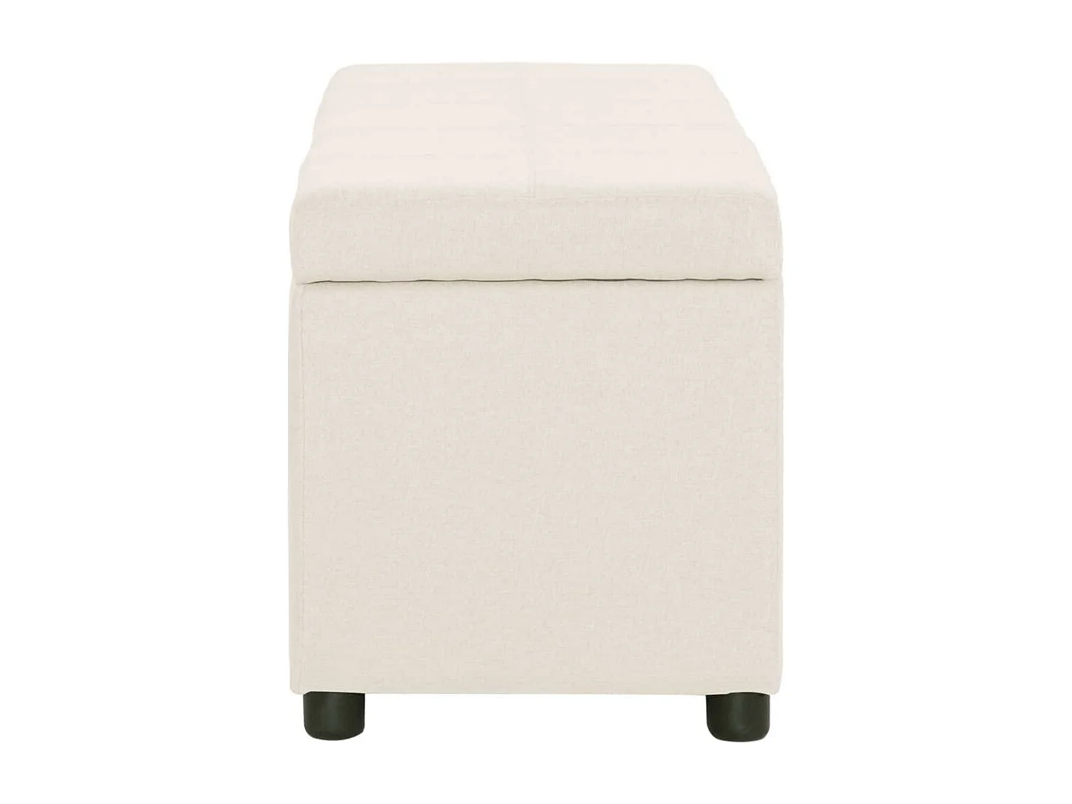 Panca pouf sgabello panca arredo con vano portaoggetti 116 cm crema poliestere 3002063