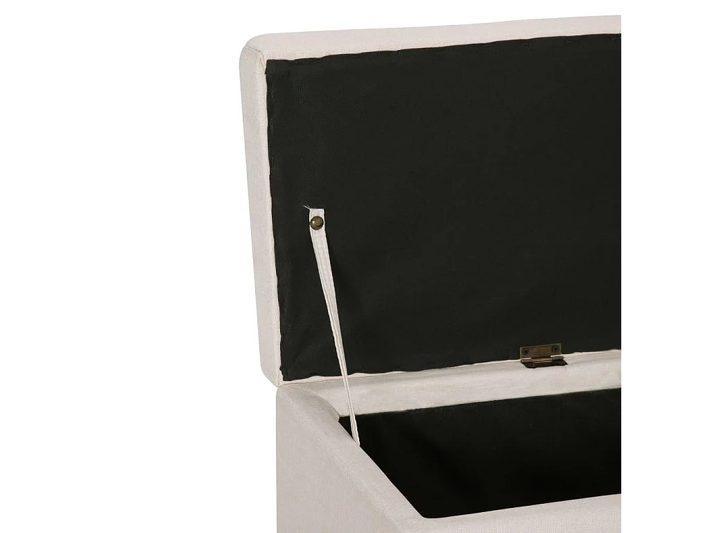 Panca pouf sgabello panca arredo con vano portaoggetti 116 cm crema poliestere 3002063