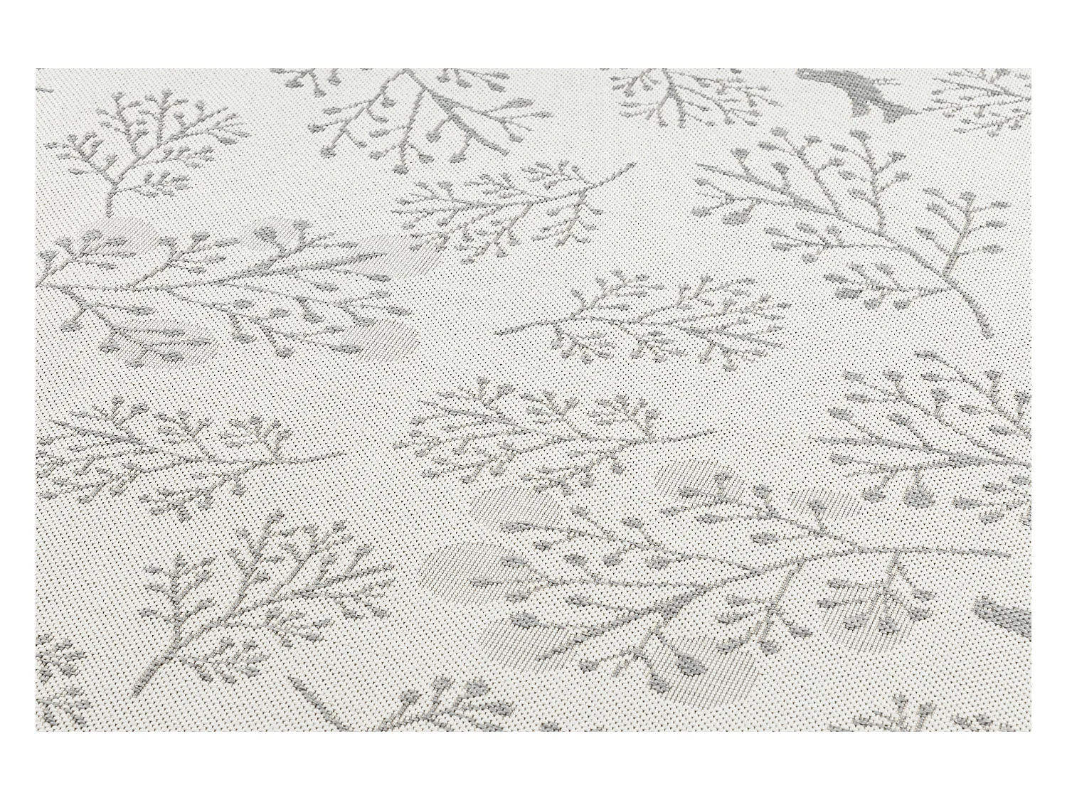 Tapis EN CORDE SIZAL FLAT 48774/367 Petites feuilles Petits Oiseaux cr 80x150 cm