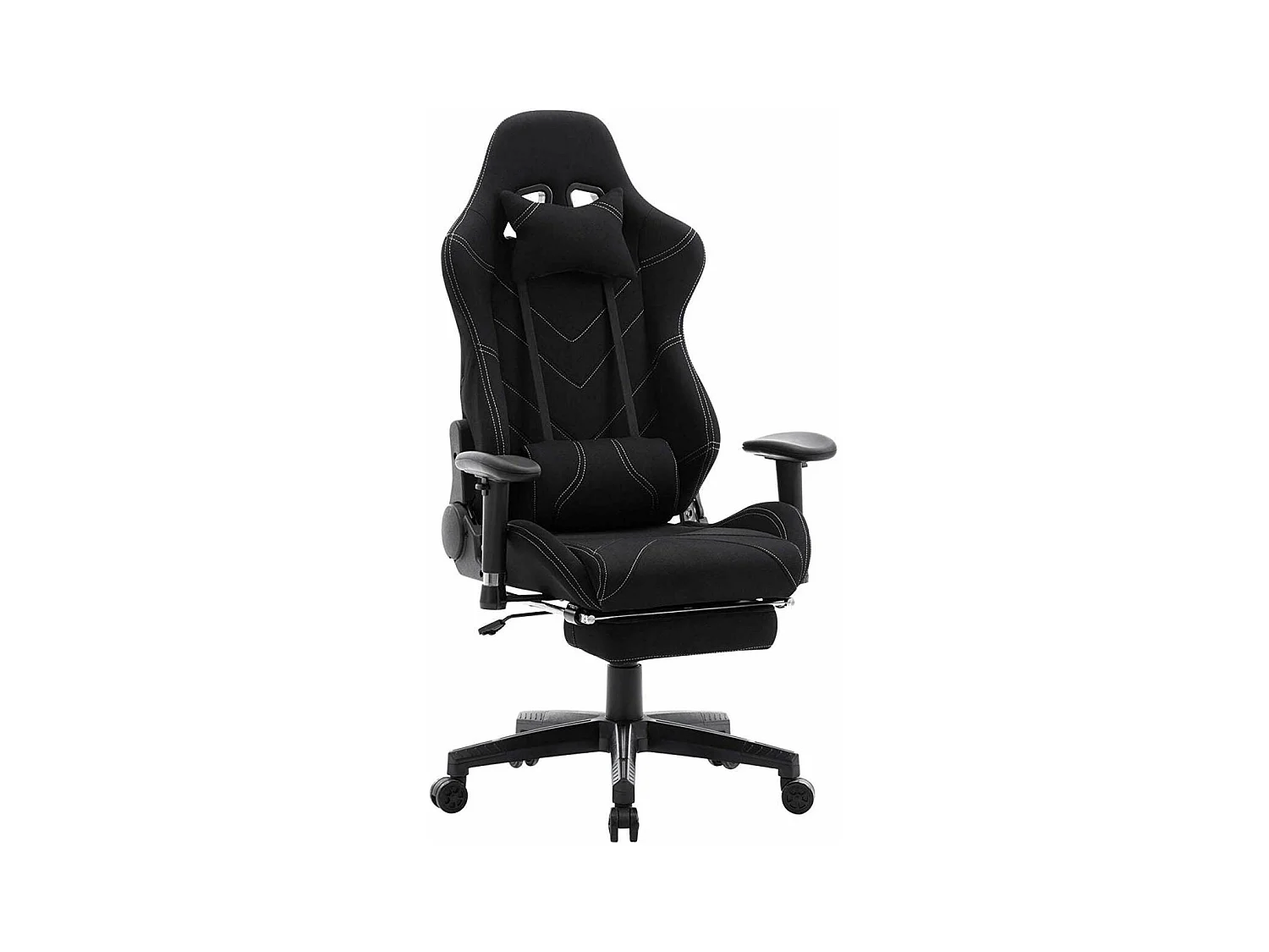 Sedia da ufficio sportiva sedia da gaming ufficio rivestimento in tessuto nero 19_0000371