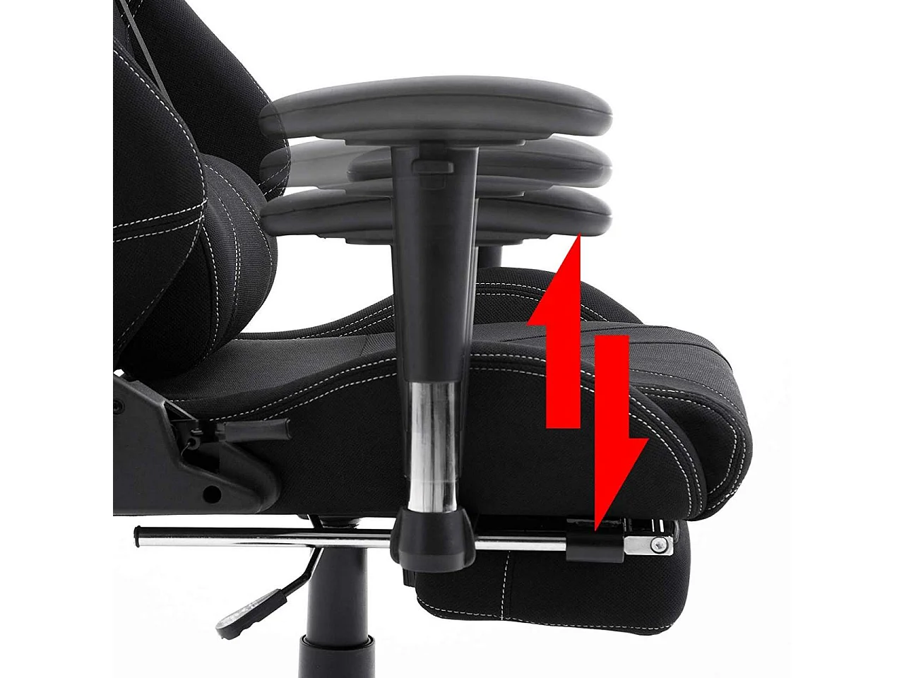 Fauteuil de bureau sport tissu noire 64 x 64 x 133 cm 19_0000371