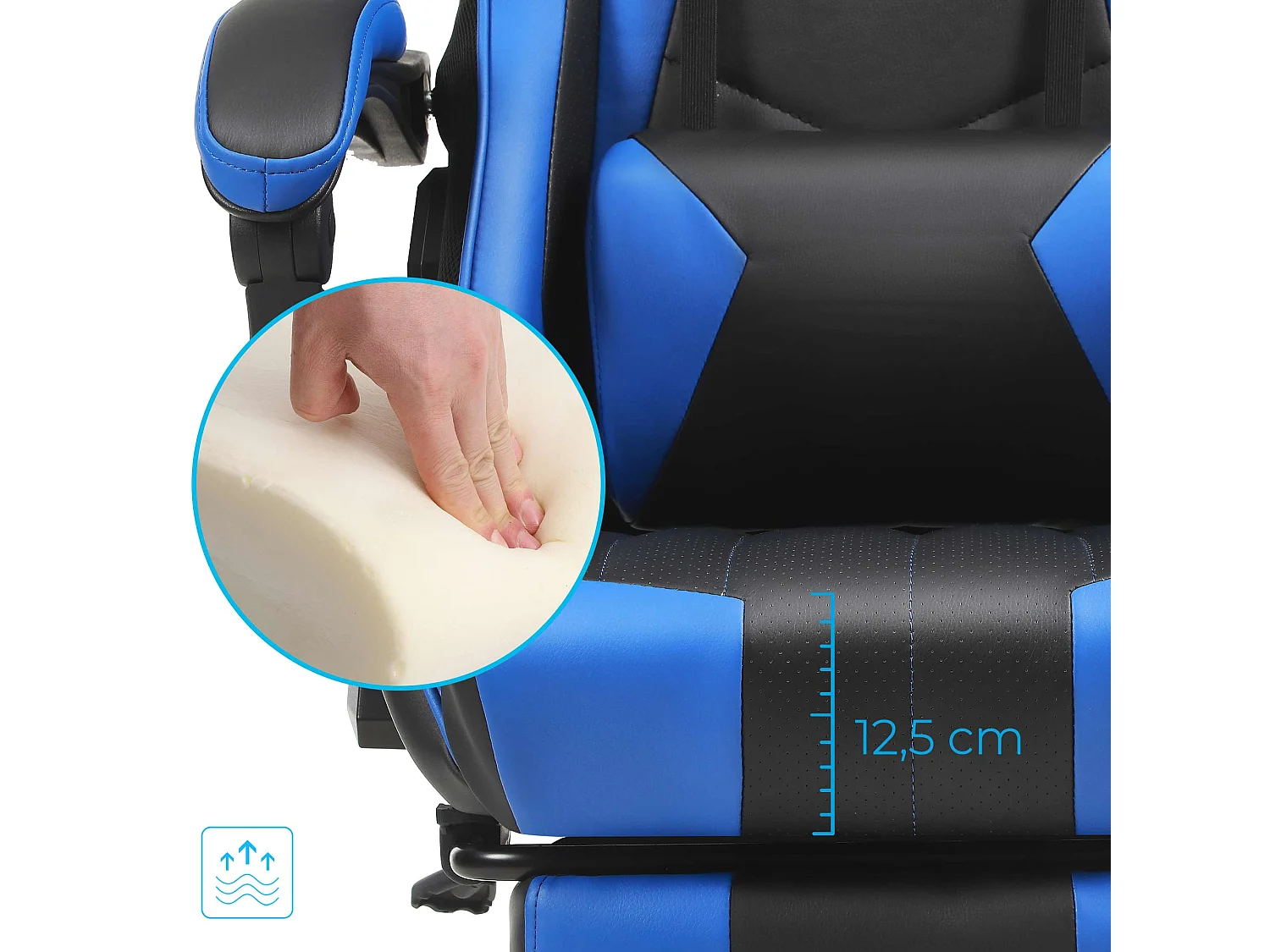 Fauteuil gamer chaise gaming bleue 66 x 73 x 123.5 cm 12_0001424
