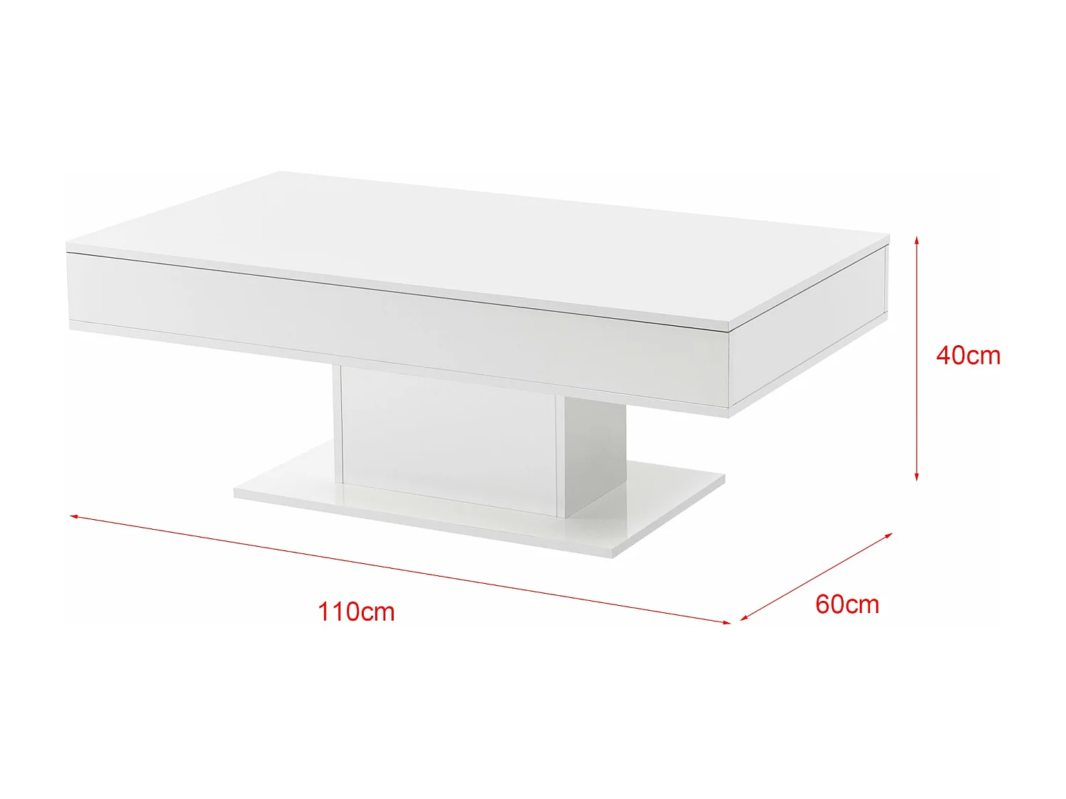 Table basse de salon blanche 110 x 60 x 40 cm 03_0006145