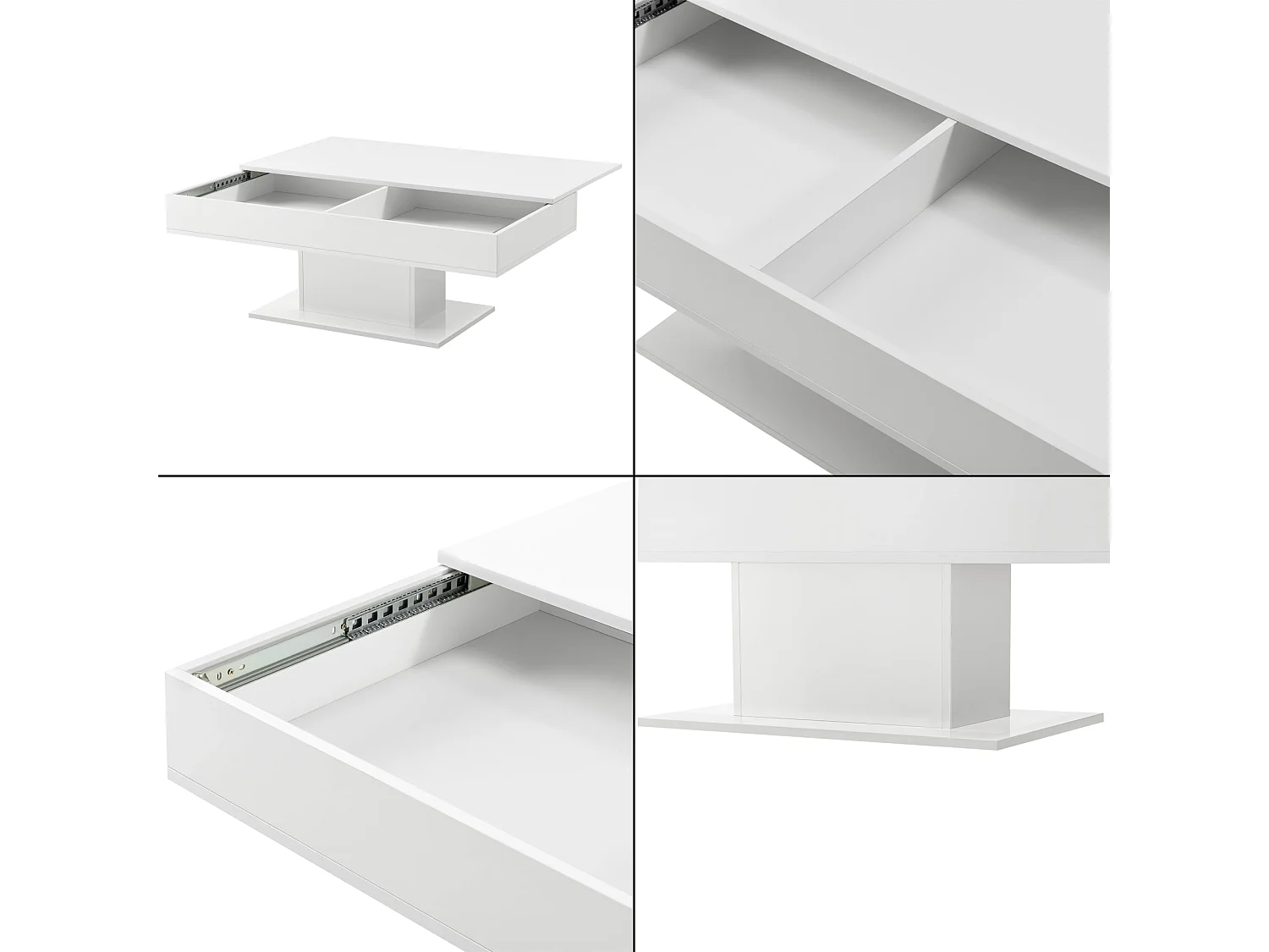 Table basse de salon blanche 110 x 60 x 40 cm 03_0006145