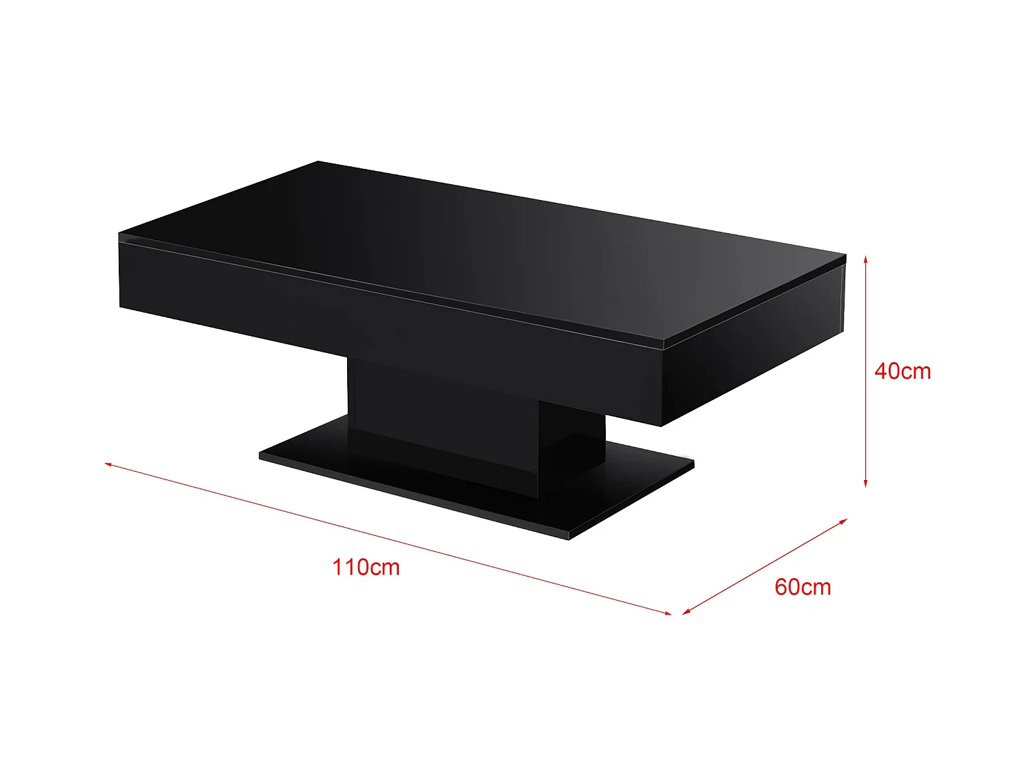 Table basse de salon noire 110 x 60 x 40 cm 03_0006149