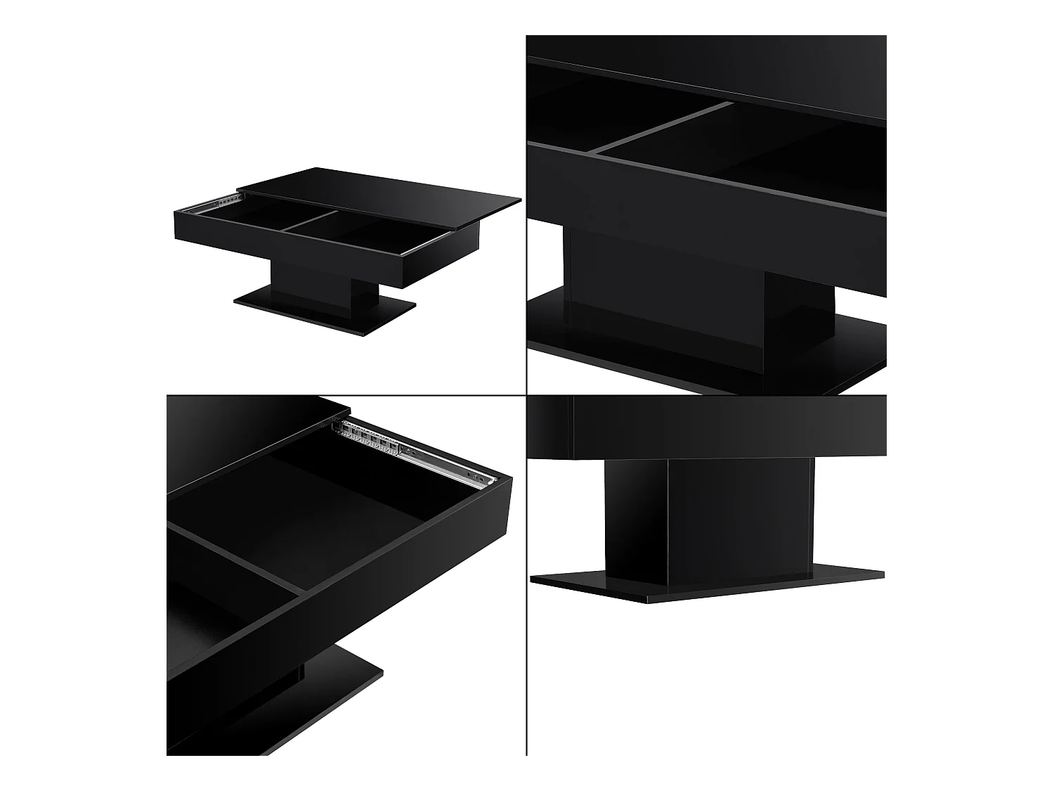 Table basse de salon noire 110 x 60 x 40 cm 03_0006149