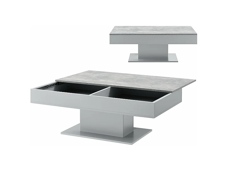 Table basse de salon grise 110 x 60 x 40 cm 03_0006146