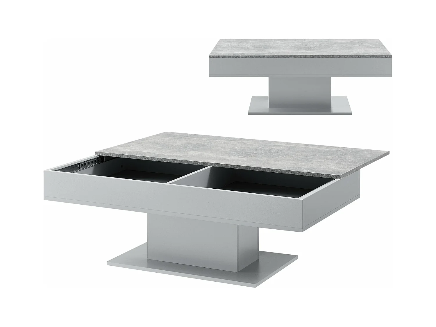 Table basse de salon grise 110 x 60 x 40 cm 03_0006146