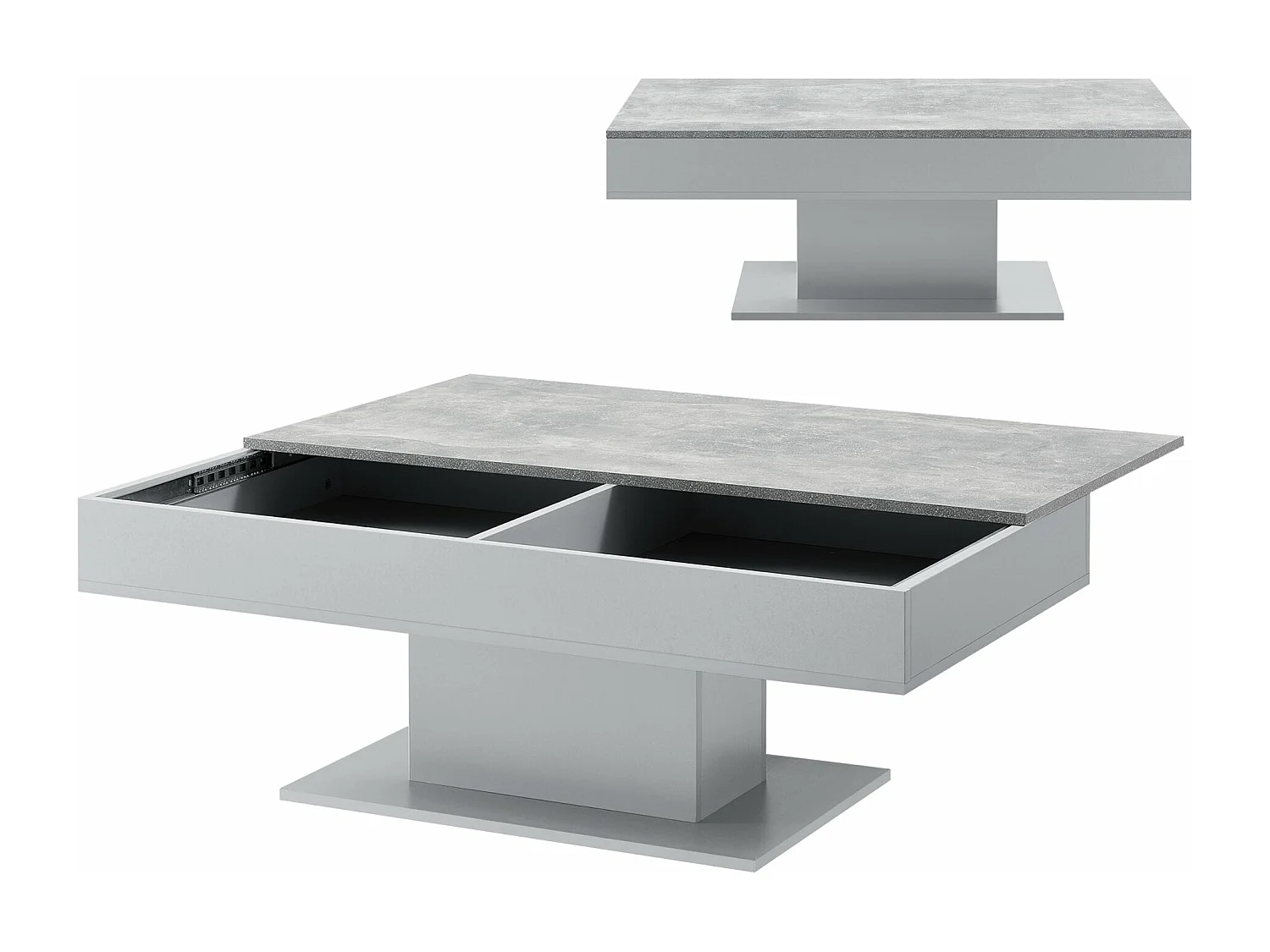 Table basse de salon grise 110 x 60 x 40 cm 03_0006146