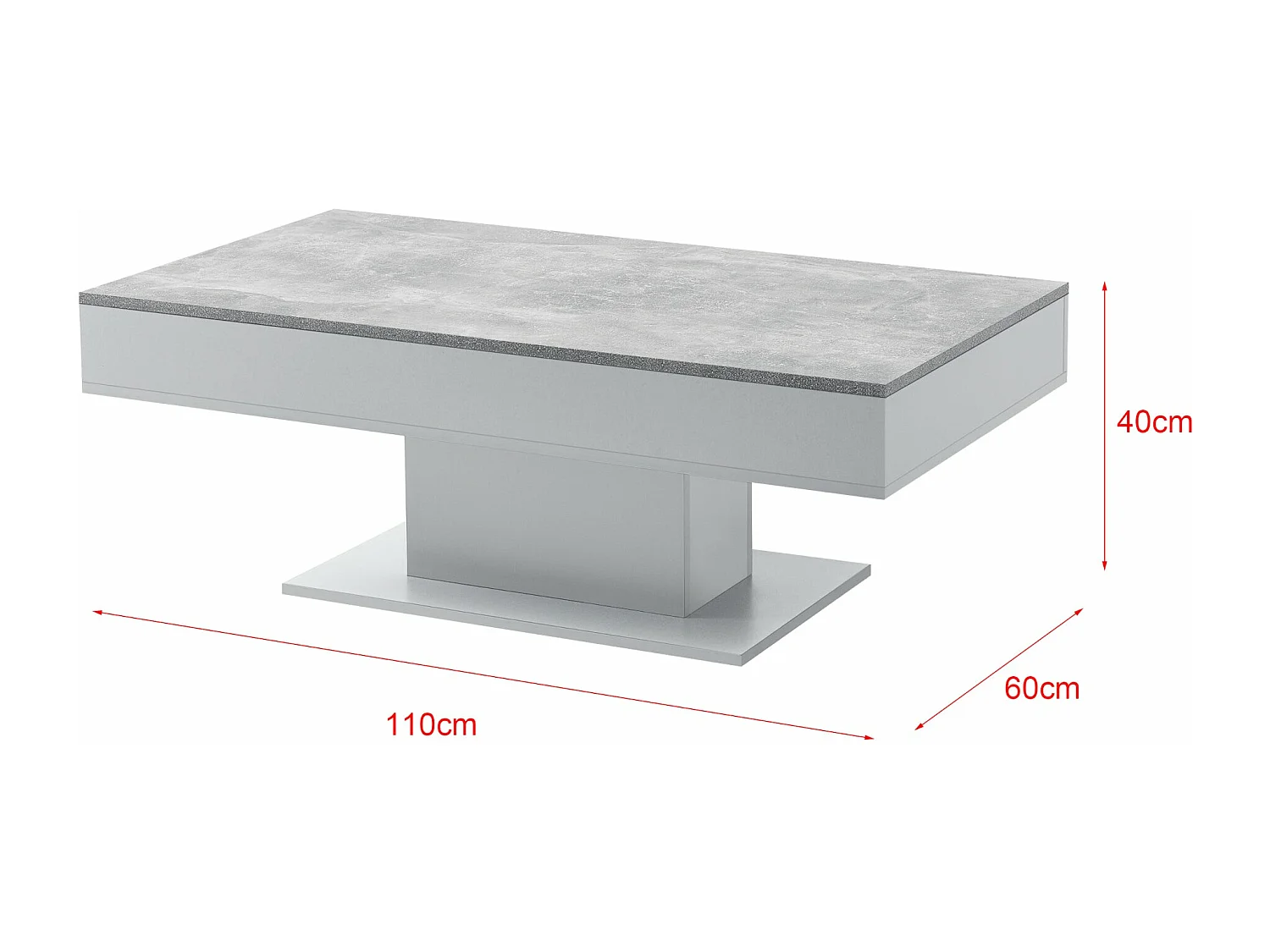 Table basse de salon grise 110 x 60 x 40 cm 03_0006146