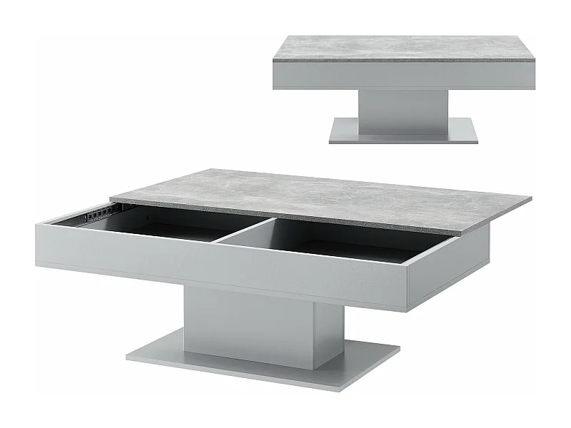 Table basse de salon grise 110 x 60 x 40 cm 03_0006146