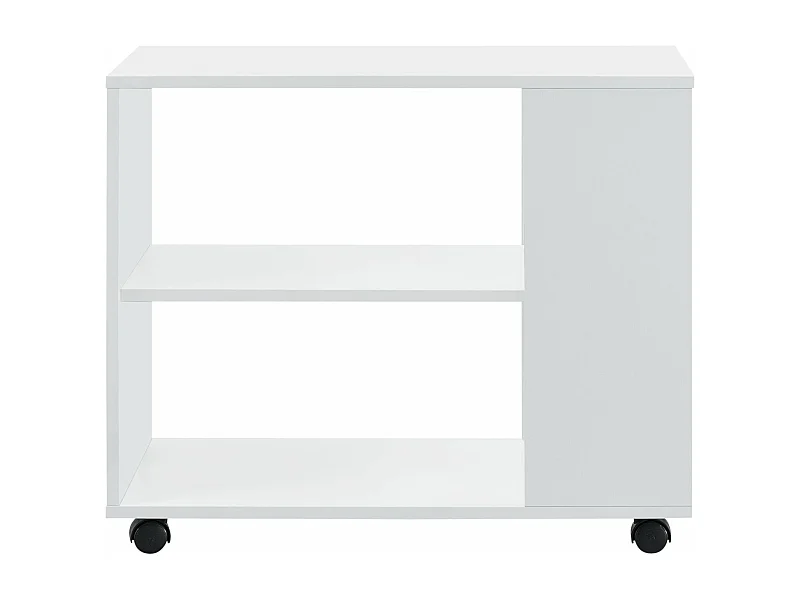 Mesa de centro rectangular con ruedas para salón mueble elegante con estante de almacenamiento 60 x 70 x 35 cm blanco 03_0006173