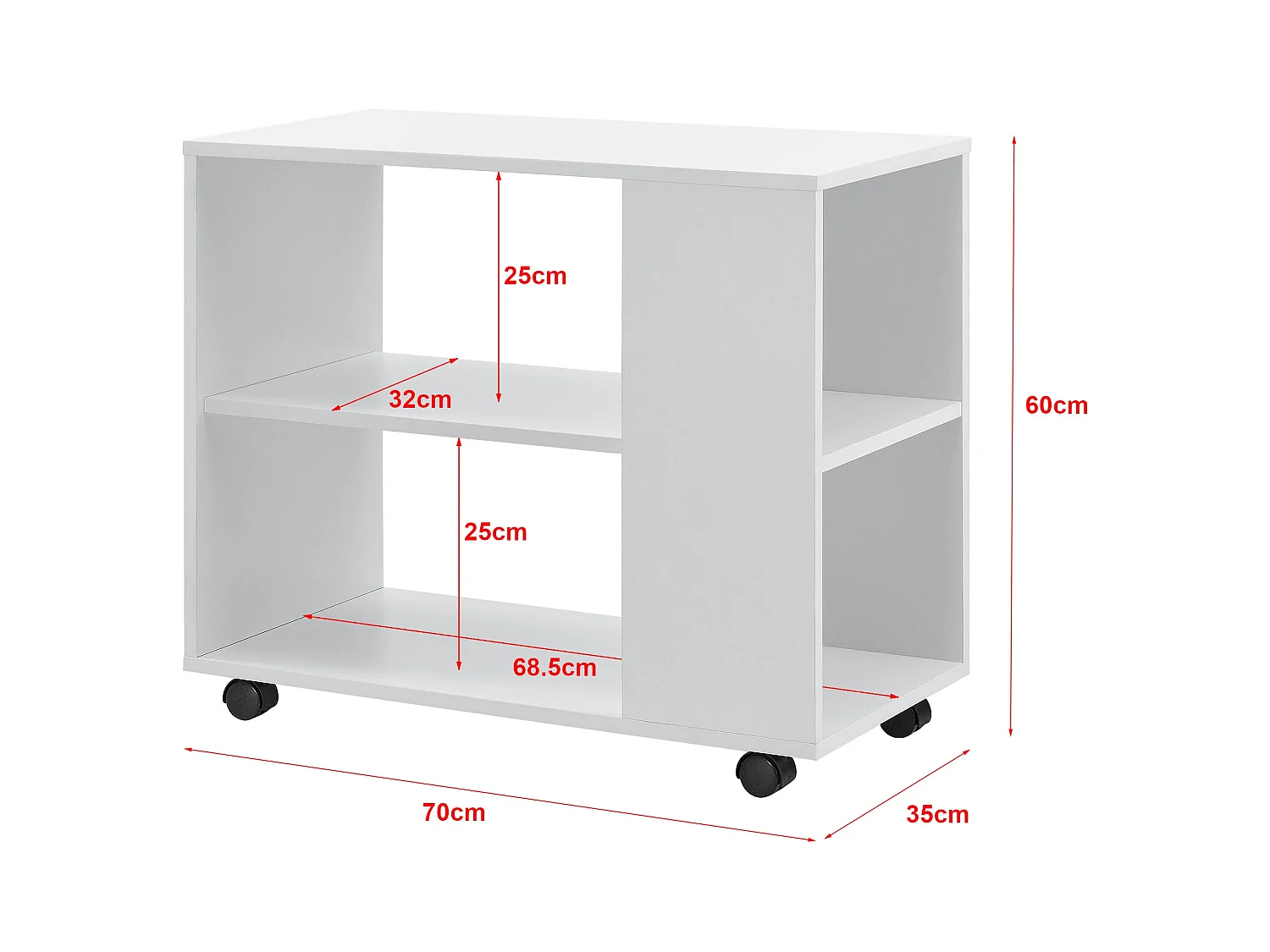Table basse rectangulaire à blanche 70 x 35 x 60 cm 03_0006173