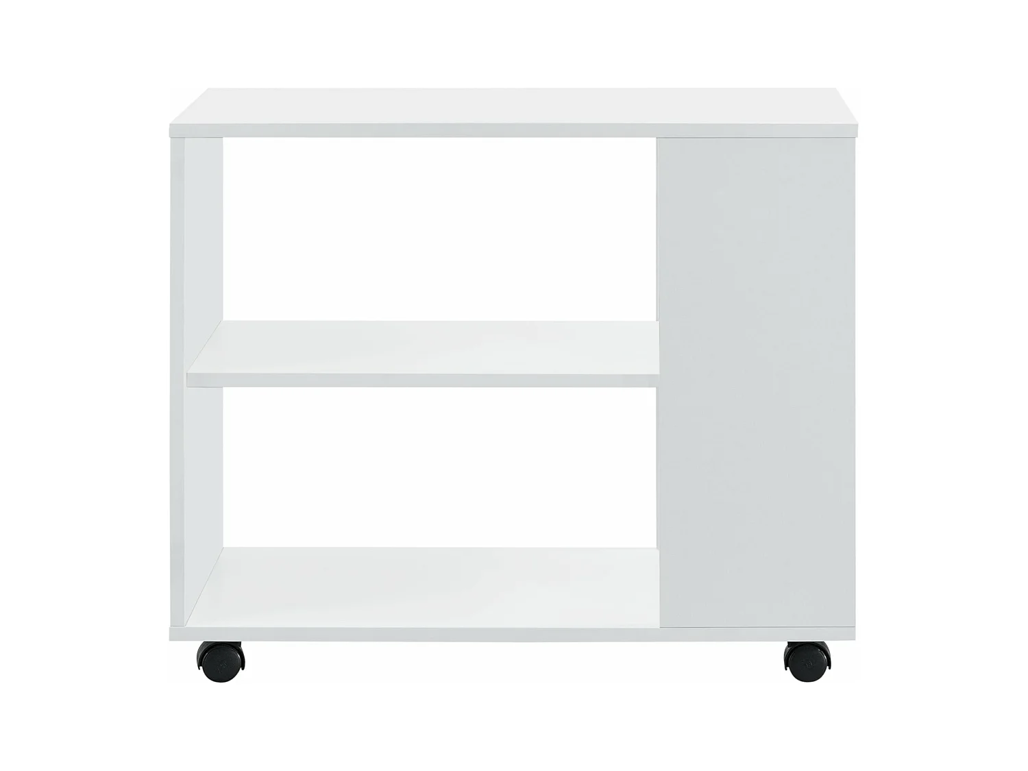Tavolino rettangolare su ruote per soggiorno arredo in stile con ripiano portaoggetti 60 x 70 x 35 cm bianco 03_0006173